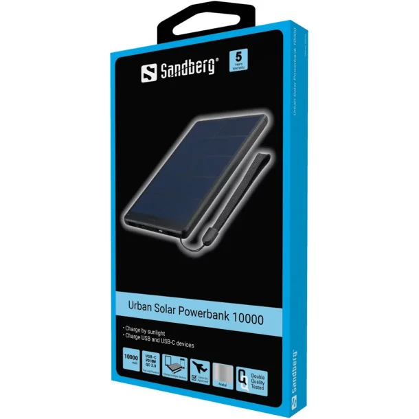 Sandberg  Urban Solar Powerbank 10.000 mAh, black