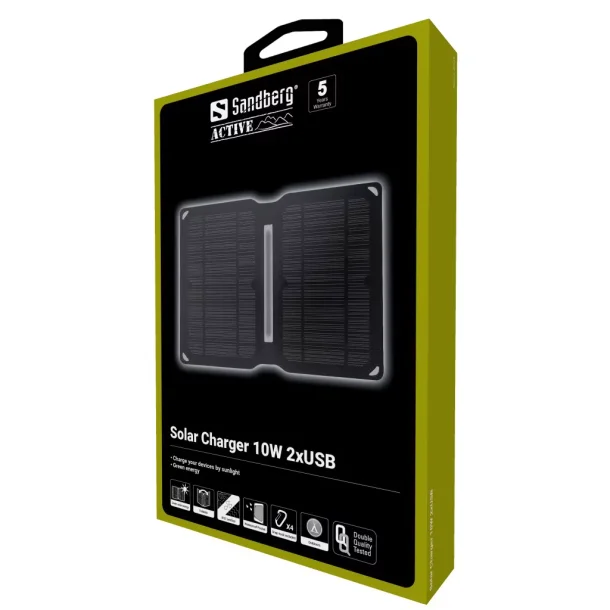 Sandberg Solar Charger 10W 2xUSB, Sort