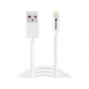 Sandberg USB - lightning kabel, 2 m, hvid
