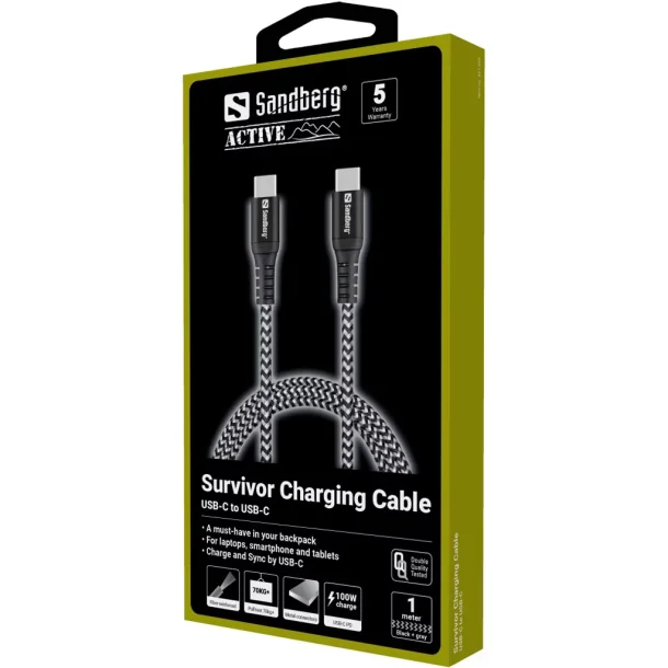 Sandberg Survivor USB-C Cable 1M, 100W