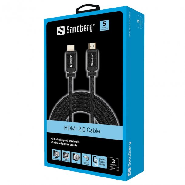 Sandberg HDMI kabel 2.0 19M-19M, 3 m