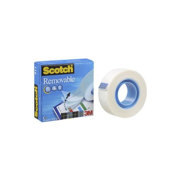 3M Scotch Magic Tape 811, 19 mm x 33 m, flytbar