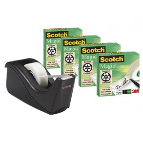 3M Scotch Tapedispenser inkl. 4 taperuller, 19 mm x 33 m