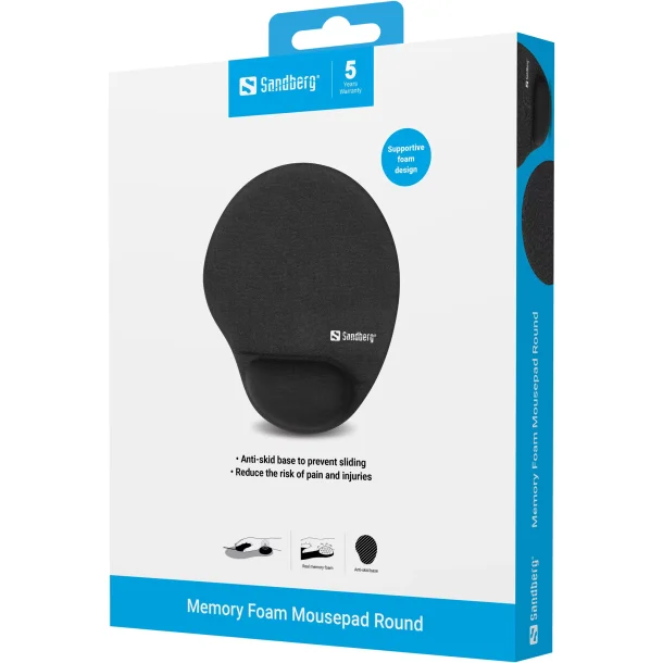 Sandberg Memory Foam Mousepad, Rund