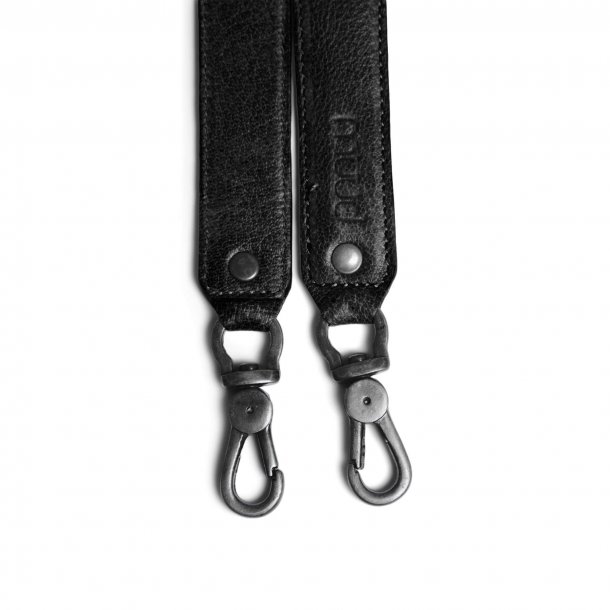 Muud Hudson XL Skulderstrop - Lder, Sort (70 cm)