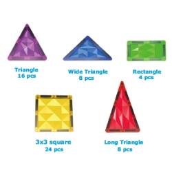 Magnetic Tiles byggesæt - Sampak,  2 x 60 dele