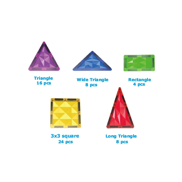 Magnetic Tiles byggesæt - Sampak, 32 + 60 dele