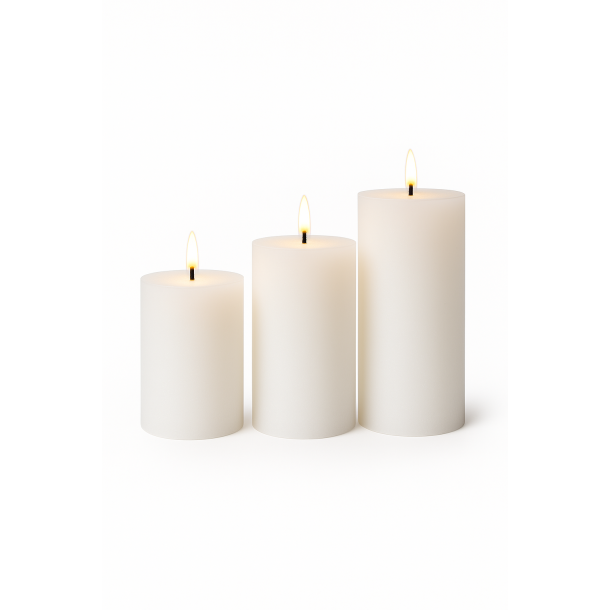 Udendørs Solcelle Bloklys Ø7,5 x H10 cm, hvid