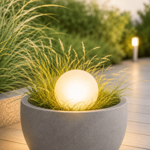 Solcelle LED lyskugle �15 cm � udend�rs hvid
