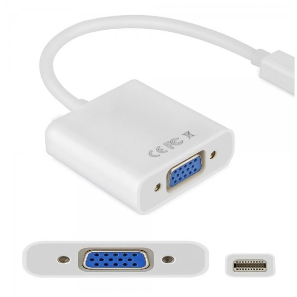 Mini DisplayPort/Thunderbolt til VGA Adapter, 1080P