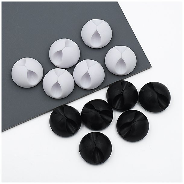 Cable Drop kabelhllare - 6 st, svart eller vit