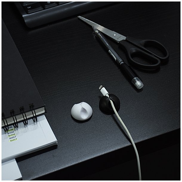 Cable Drop kabelhllare - 6 st, svart eller vit