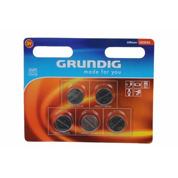 Grundig CR2025 batteri - 3V lithium, 5 stk