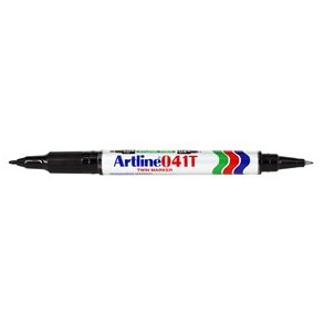 Artline Marker 041T 2-i-1 - Sort (12 stk)