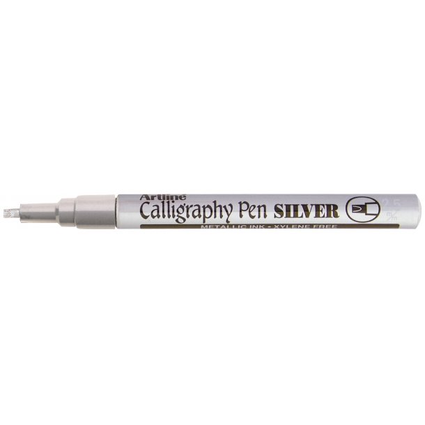 Artline 993 Metallic Calligraphy Sølv, 12 stk