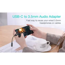 Choetech AUX003 USB-C til DC 3.5 mm hun-hovedtelefonstik lydkabel