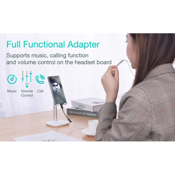 Choetech AUX003 USB-C til DC 3.5 mm hun-hovedtelefonstik lydkabel