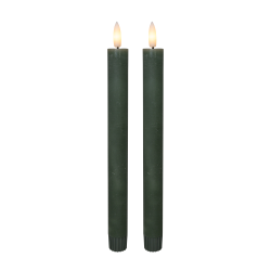 LED kronelys, 22,2 cm, gr�n, 2 stk.