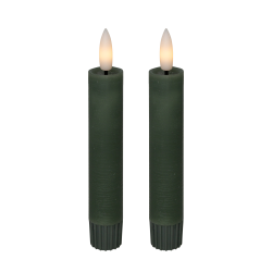 LED kronelys, 11 cm, grn, 2 stk.