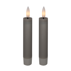 LED kronelys, 11 cm, gr, 2 stk.