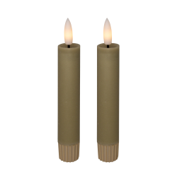 LED kronelys, 11 cm, sand, 2 stk.