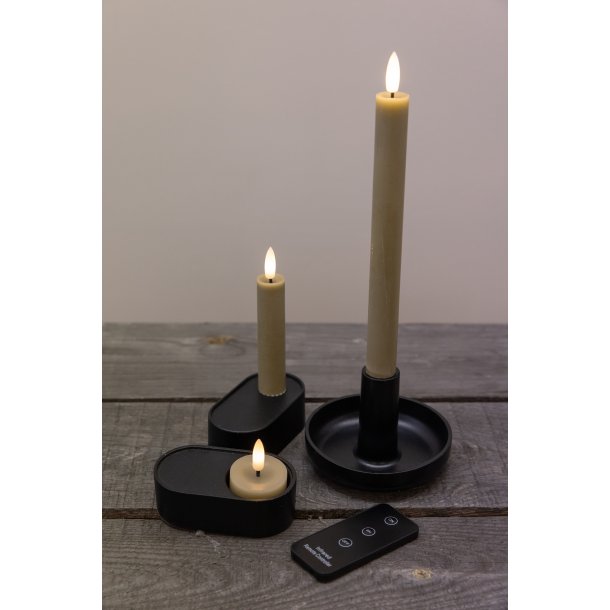 LED kronelys, 11 cm, sand, 2 stk.