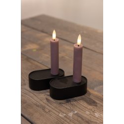 LED kronelys, 11 cm, rosa, 2 stk.