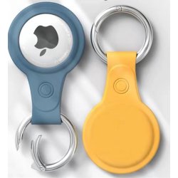 AirTag silikonfodral med nyckelring/karbinhake, bl