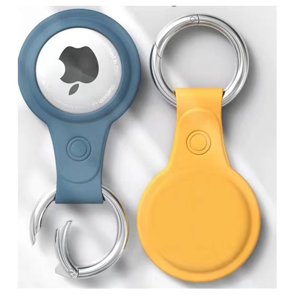 AirTag silikonfodral med nyckelring/karbinhake, svart