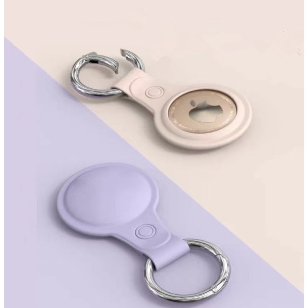 AirTag silikonfodral med nyckelring/karbinhake, bl