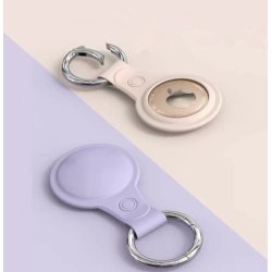 AirTag silikonfodral med nyckelring/karbinhake, gul