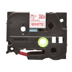 Brother TZe tape 36 mm x 8 m red / white