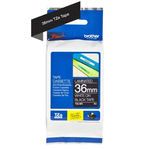 Brother TZe tape 36 mm x 8 m white / black