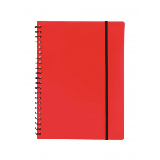 B&uuml;ngers Notesbog A4 Plast med Spiralryg - Rd