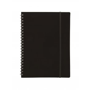 Bngers Notesbog A4 Plast med Spiralryg, sort