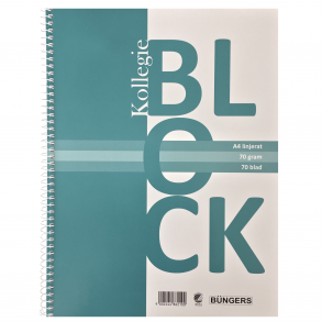 Bngers Kollegieblok A4 u/huller linieret 70 ark 70 gr. (10 stk.)