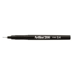 Artline Fineliner 200 Fine 0.4 Sort, 12 stk