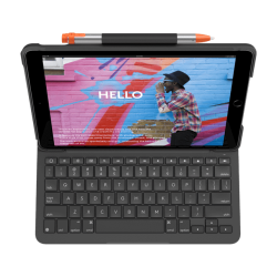Logitech Slim Folio iPad 10.2" (7. og 8. gen) Alt-i-&eacute;n etui - Graphite