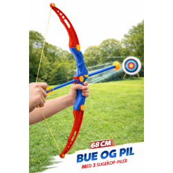 Bue og pil s�t 68 cm med 3 sugekop-pile