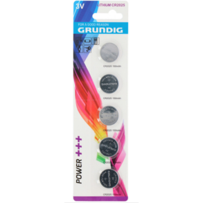 Grundig lithium batteri CR2025, 3V, 5 stk