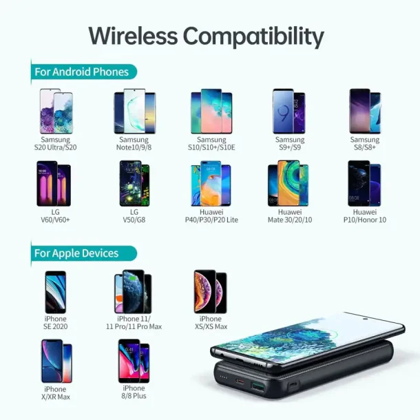 Kompatibel Magsafe Powerbank 10.000 mAh trdls, Sort