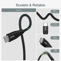 Choetech USB-C - USB-C PD kabel, 60W, 1,2 m, sort