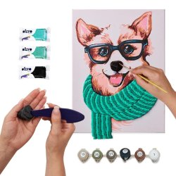 Corgi-hund i 3D � mal efter tal og air clay