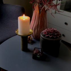 LED lyssæt - Bloklys, kronelys og fyrfadslys, hvid - 10 dele inkl. fjernbetjening