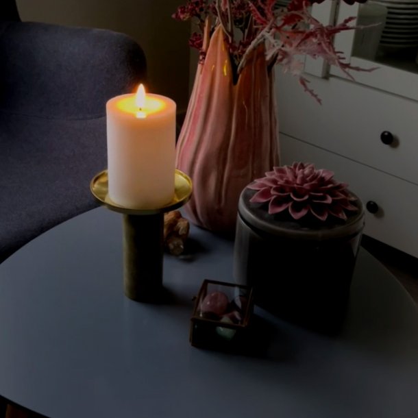 LED lyssæt - Bloklys, kronelys og fyrfadslys, hvid - 10 dele inkl. fjernbetjening