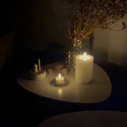 LED lyssæt - Bloklys, kronelys og fyrfadslys, hvid - 10 dele inkl. fjernbetjening