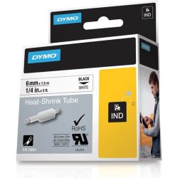 Dymo Tape Rhino 6 mm x 1,5 m Krympeflex Sort/Hvid