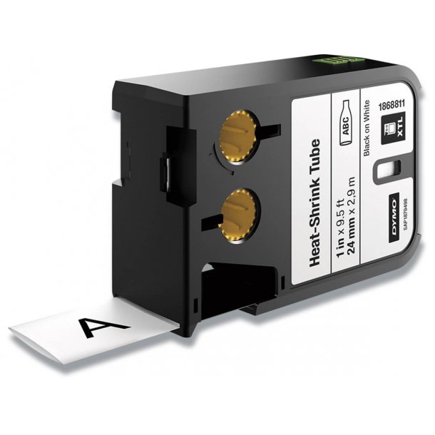 DYMO Tube XTL 24 mm (2,7 m), Krympeflex - sort/hvid
