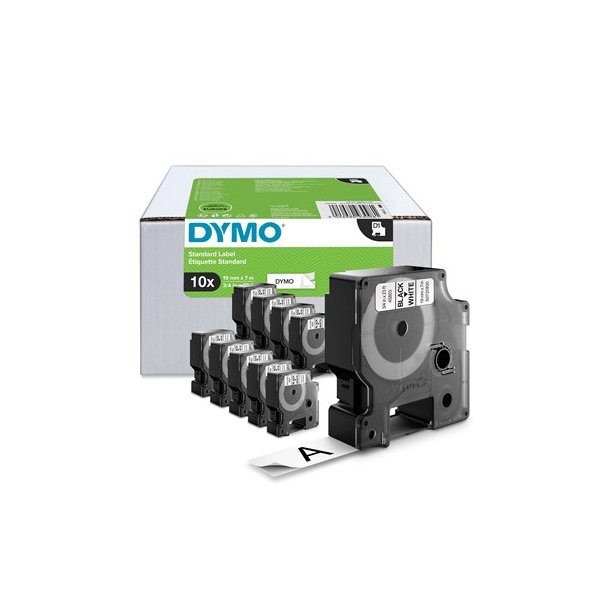 DYMO Tape D1 19mmx7m sort på hvid (10)