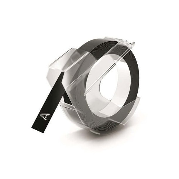 Tape Embosser 9mmx3m Sort